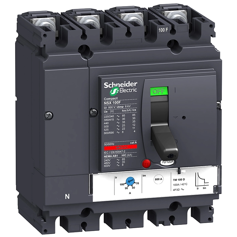 Interruptor automático NSX100F tetrapolar 32A 36kA con relé TMD32 4P4D